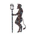 Devil demon religion trident pattern silhouette ancient mytholog