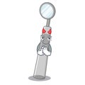 Devil dental mirror isolated in the character Royalty Free Stock Photo