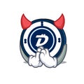 Devil Digibyte coin mascot cartoon