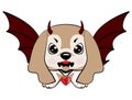 Devil Dog with horns and bat wings