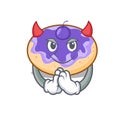 Devil donut blueberry mascot cartoon