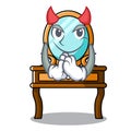 Devil dressing table mascot cartoon Royalty Free Stock Photo