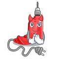 Devil electric drill isolated with the mascot