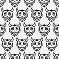 Devil face Halloween background seamless pattern Royalty Free Stock Photo