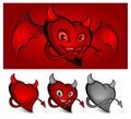 Devil face heart