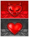 Devil face heart Royalty Free Stock Photo