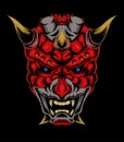 Devil face illustration.  head of satan. red demon Royalty Free Stock Photo