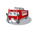 Devil fire truck Cartoon in character design