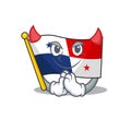 Devil flag panama isolated with the cartoon