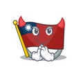 Devil flag taiwan mascot isolated the cartoon