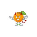 Devil fresh orange with cartoon mascot shape Royalty Free Stock Photo