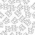 Devil girl line icon in pattern style. One of Angel and Demons collection icon can be used for UI, UX on white background