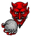 Devil Golf Sports Mascot Royalty Free Stock Photo