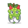 Devil green grapes mascot cartoon