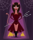 She Devil halloween character vector illustration Royalty Free Stock Photo