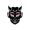 devil head or Lucifer demon face with horns Royalty Free Stock Photo