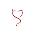 Devil heart icon logo design illustration Royalty Free Stock Photo