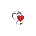 Devil heart icon logo design illustration Royalty Free Stock Photo