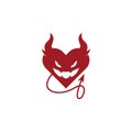 Devil heart icon logo design illustration Royalty Free Stock Photo