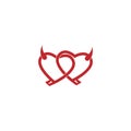 Devil heart icon logo design illustration Royalty Free Stock Photo