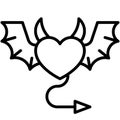 Devil heart icon, Love and heart vector Royalty Free Stock Photo