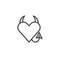 Devil heart line icon Royalty Free Stock Photo