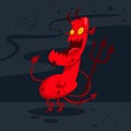 Devil in hell cartoon character vector