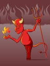 Devil in Hell Cartoon Royalty Free Stock Photo