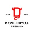 Devil hell initial logo icon design