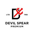 Devil hell initial logo icon design