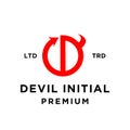 Devil hell initial logo icon design