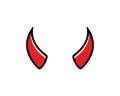 devil horn,animal horn logo icon vector