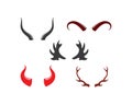 devil horn,animal horn logo icon vector