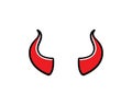 devil horn,animal horn logo icon vector