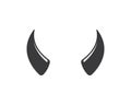 devil horn,animal horn logo icon vector