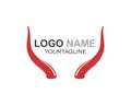 devil horn,animal horn logo icon vector