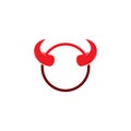 Devil horn vector icon logo design illustration template Royalty Free Stock Photo