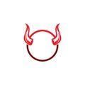 Devil horn vector icon logo design illustration template Royalty Free Stock Photo