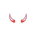 Devil horn vector icon logo design illustration template Royalty Free Stock Photo