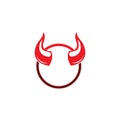 Devil horn vector icon logo design illustration template Royalty Free Stock Photo