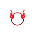 Devil horn vector icon logo design illustration template Royalty Free Stock Photo