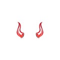 Devil horn vector icon logo design illustration template