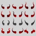 Devil horns collection. Satan hell vector symbols