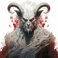 Azazel: A Sinister White Ram With Red Eyes And Long Horns