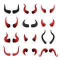 Devil horns set on background vector illustration