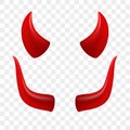 Devil horns video chat face vector icon