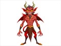Devil isolated on a white background. Demonic creature with horns. Concept of monster art, fantasy character, evil Royalty Free Stock Photo