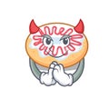 Devil jelly donut mascot cartoon