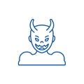 Devil line icon concept. Devil flat  vector symbol, sign, outline illustration. Royalty Free Stock Photo