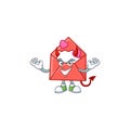 Devil love letter Cartoon character design style Royalty Free Stock Photo